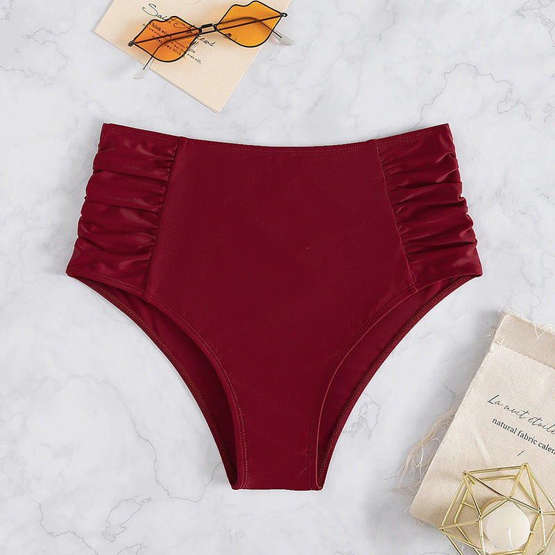 Pantalon de bikini taille haute pour femmes avec design à volants R&B