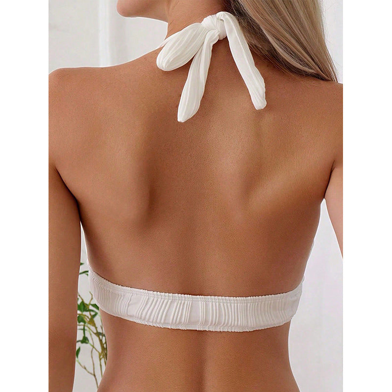 Haut de bikini plissé pour femmes R&B