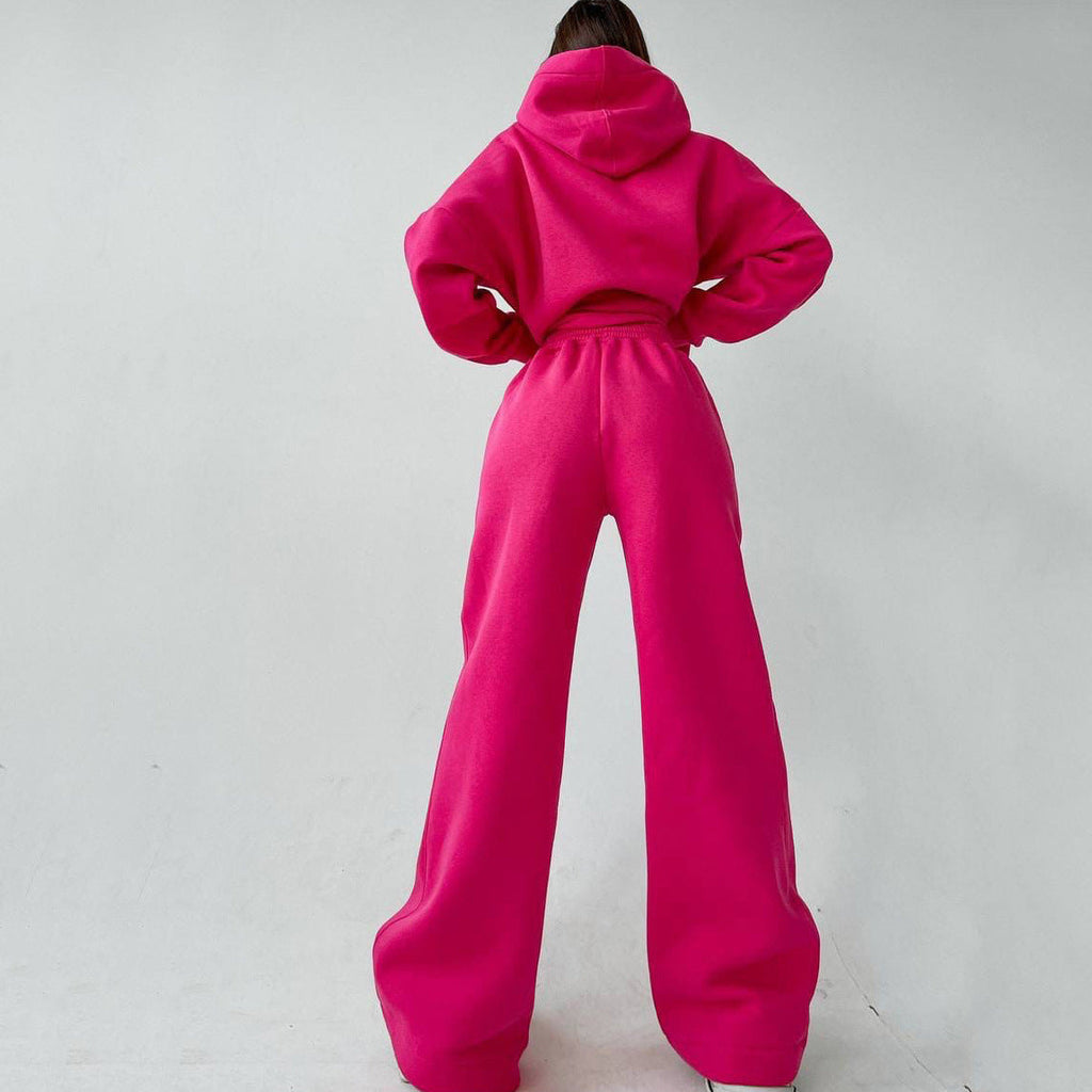 Ensemble de lounge deux pièces pour femmes avec pantalon palazzo taille haute sculptant et hoodie surdimensionné Echo Archive