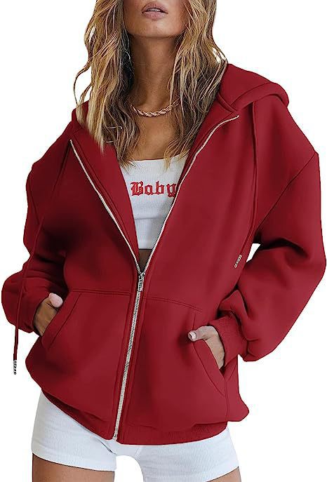 Veste à capuche surdimensionnée pour femmes avec fermeture éclair intégrale et poches kangourou Echo Archiv