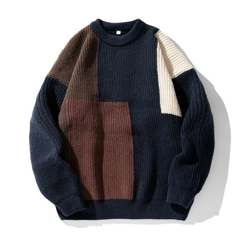 Pull à col rond et design en blocs de couleurs