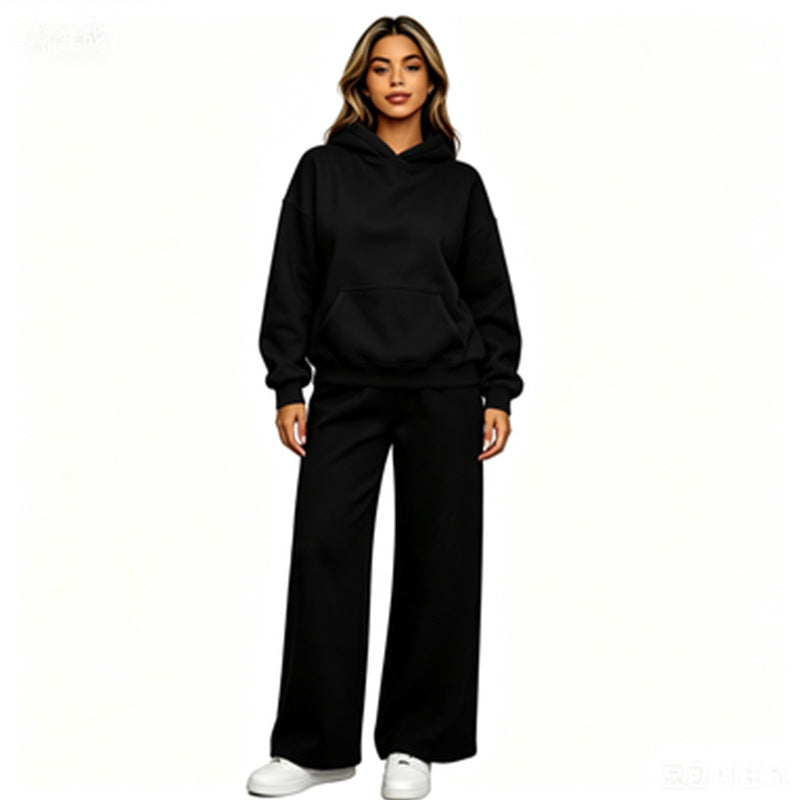 Sweat à capuche décontracté pour femmes avec pantalons larges Echoarchiv