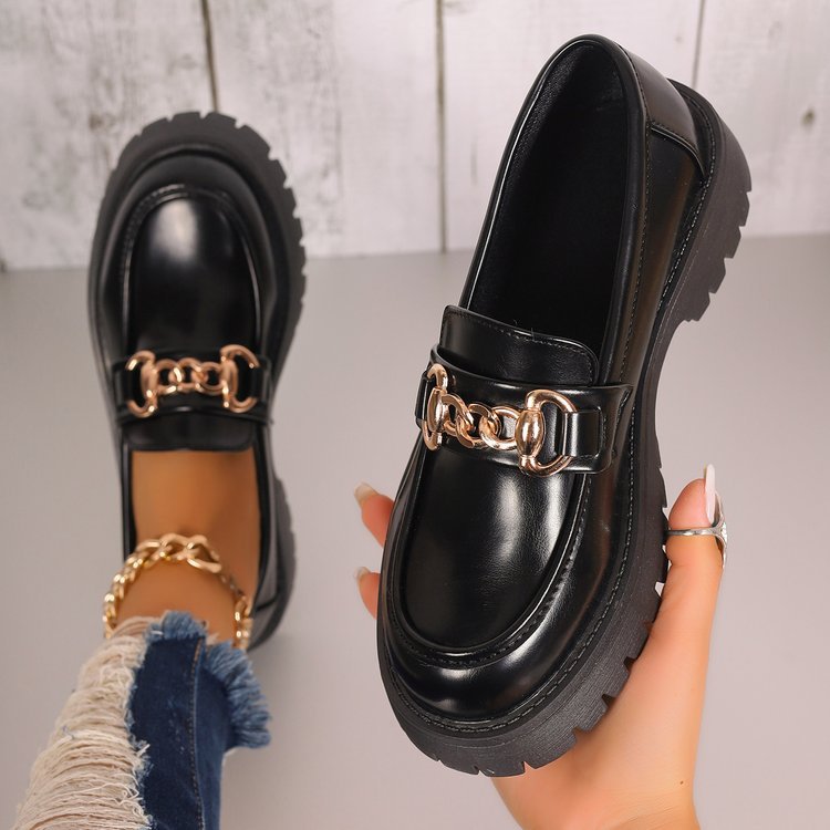Mocassins pour femmes avec accent chaîne tendance et plateau robuste R&B