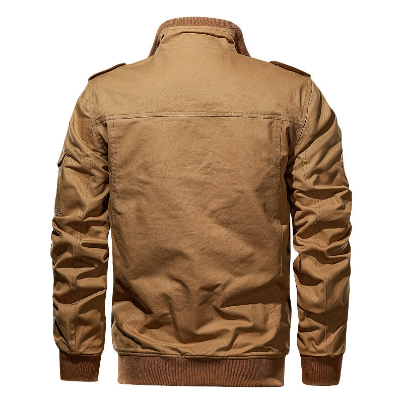 Veste militaire en toile pour hommes, coupe-vent, avec doublure en teddy, multiples poches à rabat et zippées, ainsi que bord-côte Echo Archiv
