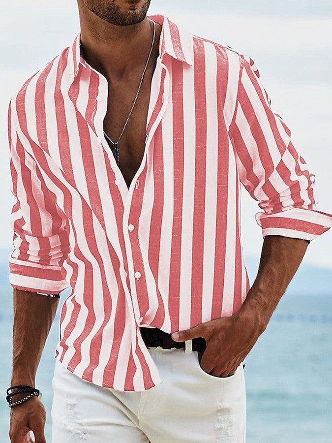 Kenedon | Chemise à rayures légères avec patte de boutonnage