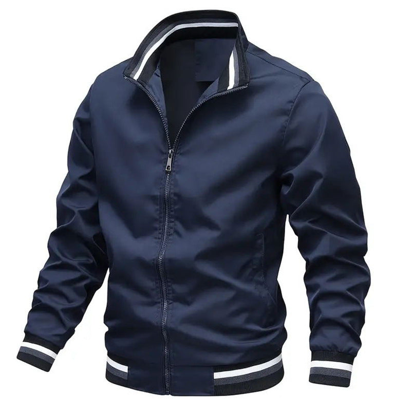 Veste bomber légère pour hommes avec col montant et bandes contrastées Echo Archiv