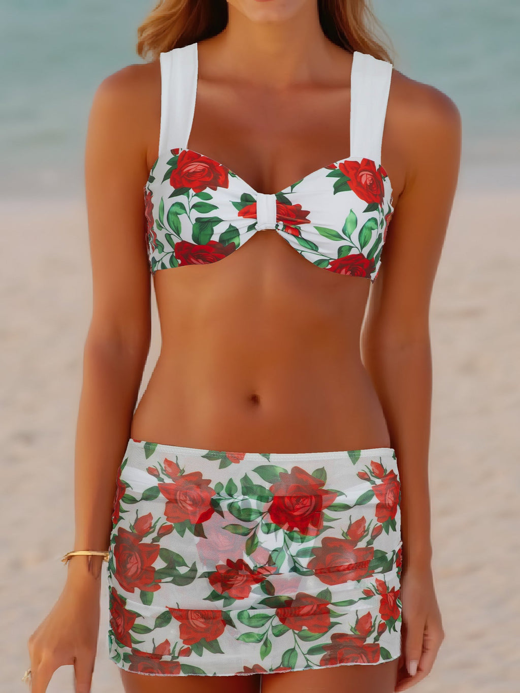Ensemble de bikini pour femmes avec top croisé à la mode et élégant froncé Echo Archiv