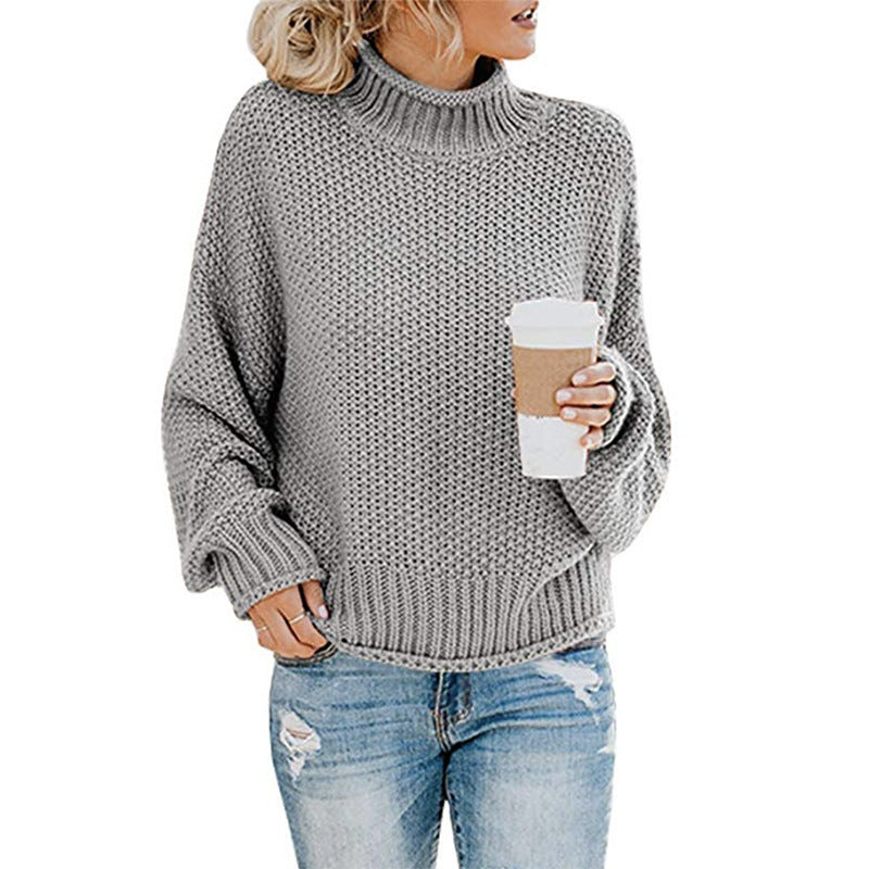 Pull à col roulé en grosse maille pour femmes avec coupe oversize et motif rayé bloc Echo Archiv