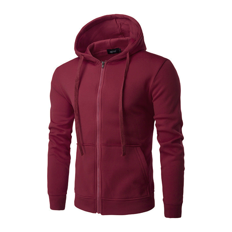 Veste à capuche zippée pour hommes, coupe slim, avec doublure en polaire douce et poches kangourou - Echo Archiv