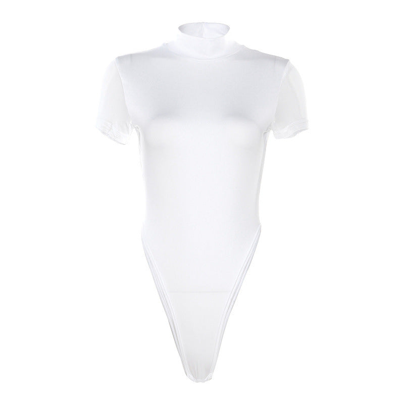Body Femme Ajusté avec Col Montant R&B