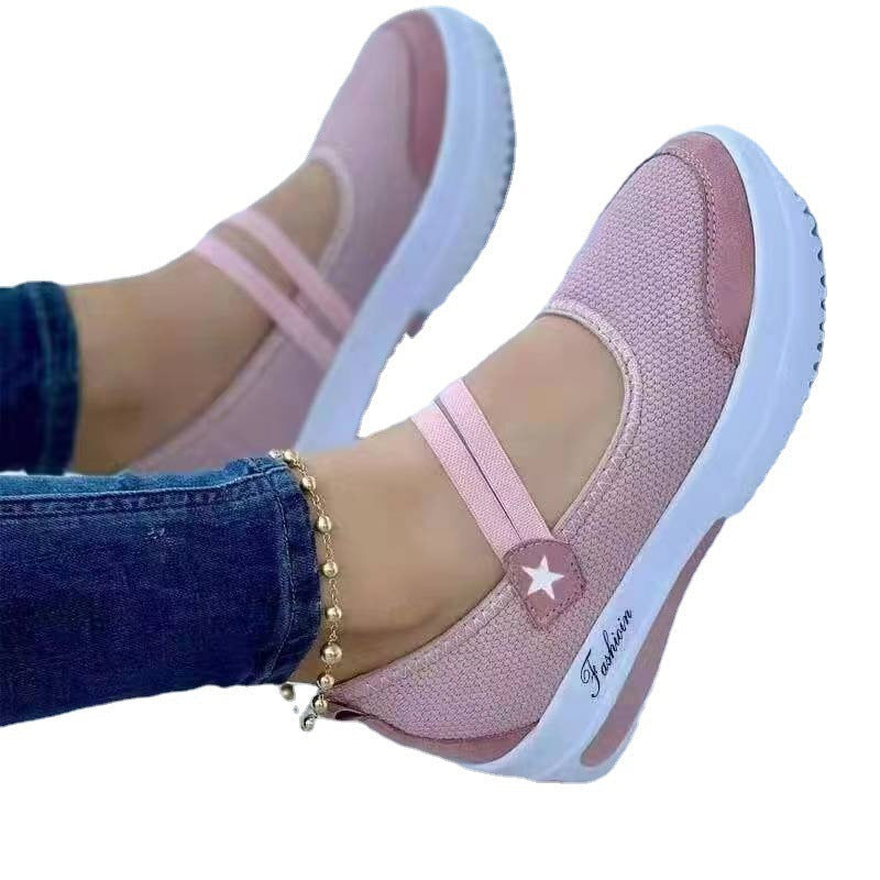 Baskets Slip-On Sportives pour Femmes avec Tige Respirante et Bandes Élastiques R&B