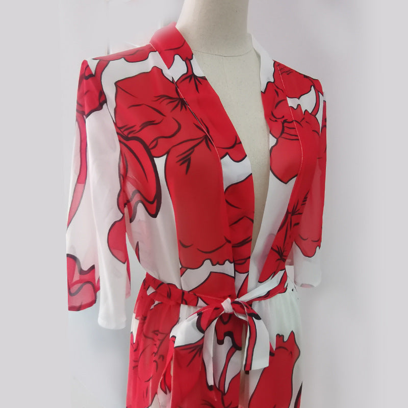 Kimono élégant pour femmes avec design floral R&B