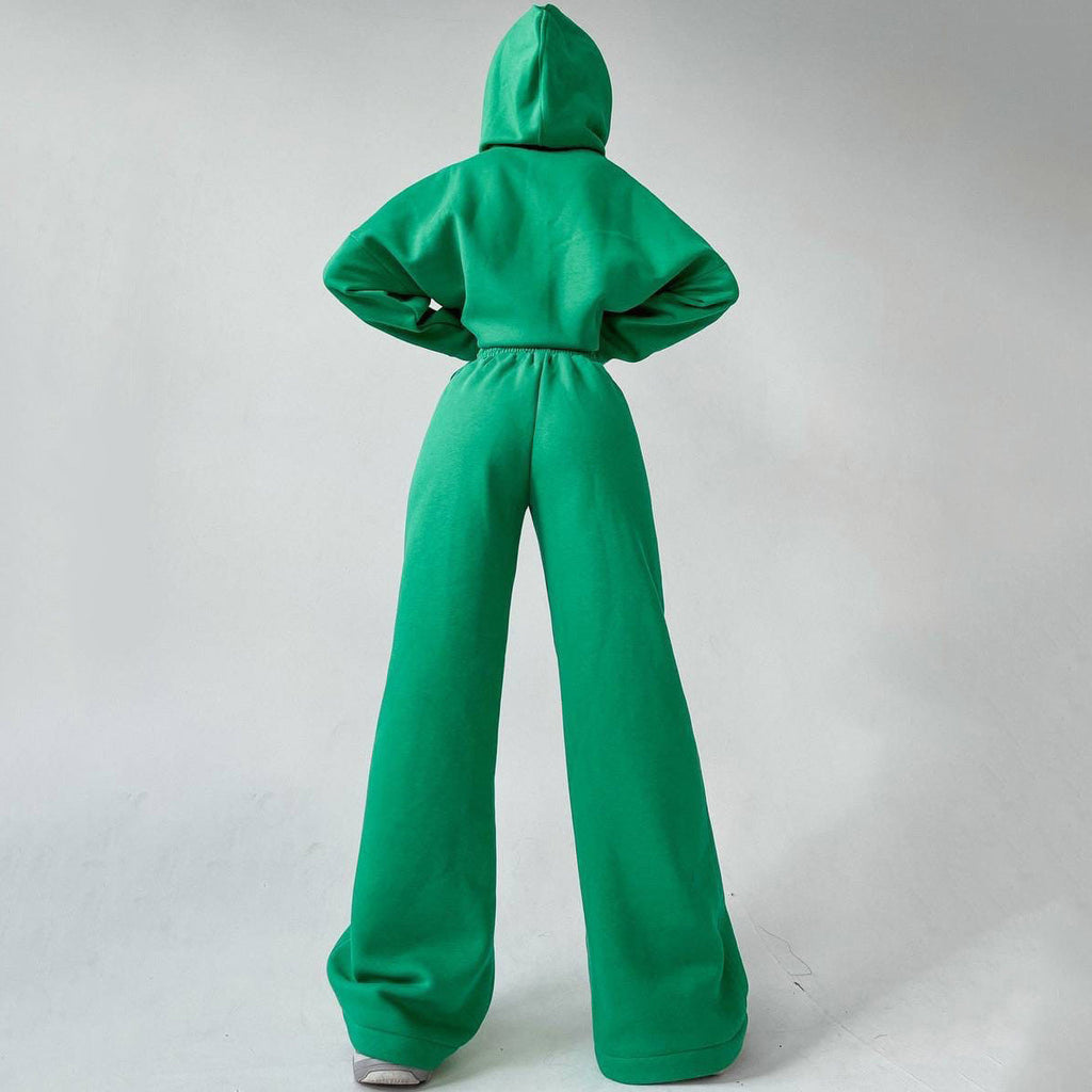 Ensemble de lounge deux pièces pour femmes avec pantalon palazzo taille haute sculptant et hoodie surdimensionné Echo Archive