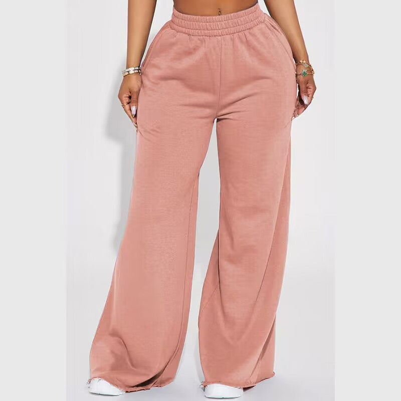 Pantalon Palazzo-Lounge pour femmes taille haute avec ceinture de confort froncée et silhouette large fluide Echo Archiv
