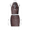 Ensemble Crop Top et Mini Jupe à Motif Léopard pour Femmes - Heidi Mode