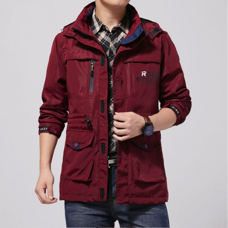 Veste de terrain légère pour hommes, coupe-vent et respirante, avec doublure en mesh, nombreuses poches zippées et à rabat, ainsi que des poignets ajustables - Echo Archiv