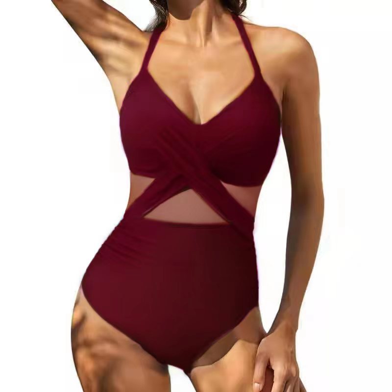 Maillot de bain une pièce haut de gamme pour femmes avec des détails tendance en cut-out R&B