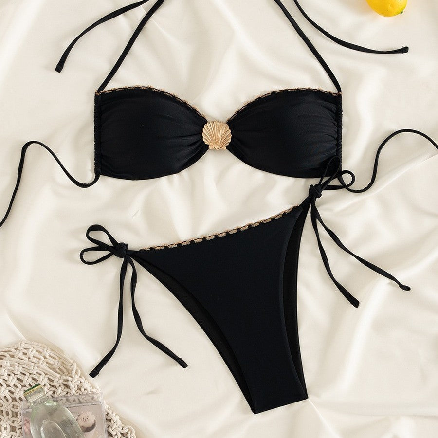 Bikini Élégant pour Femmes avec Accents Dorés R&B