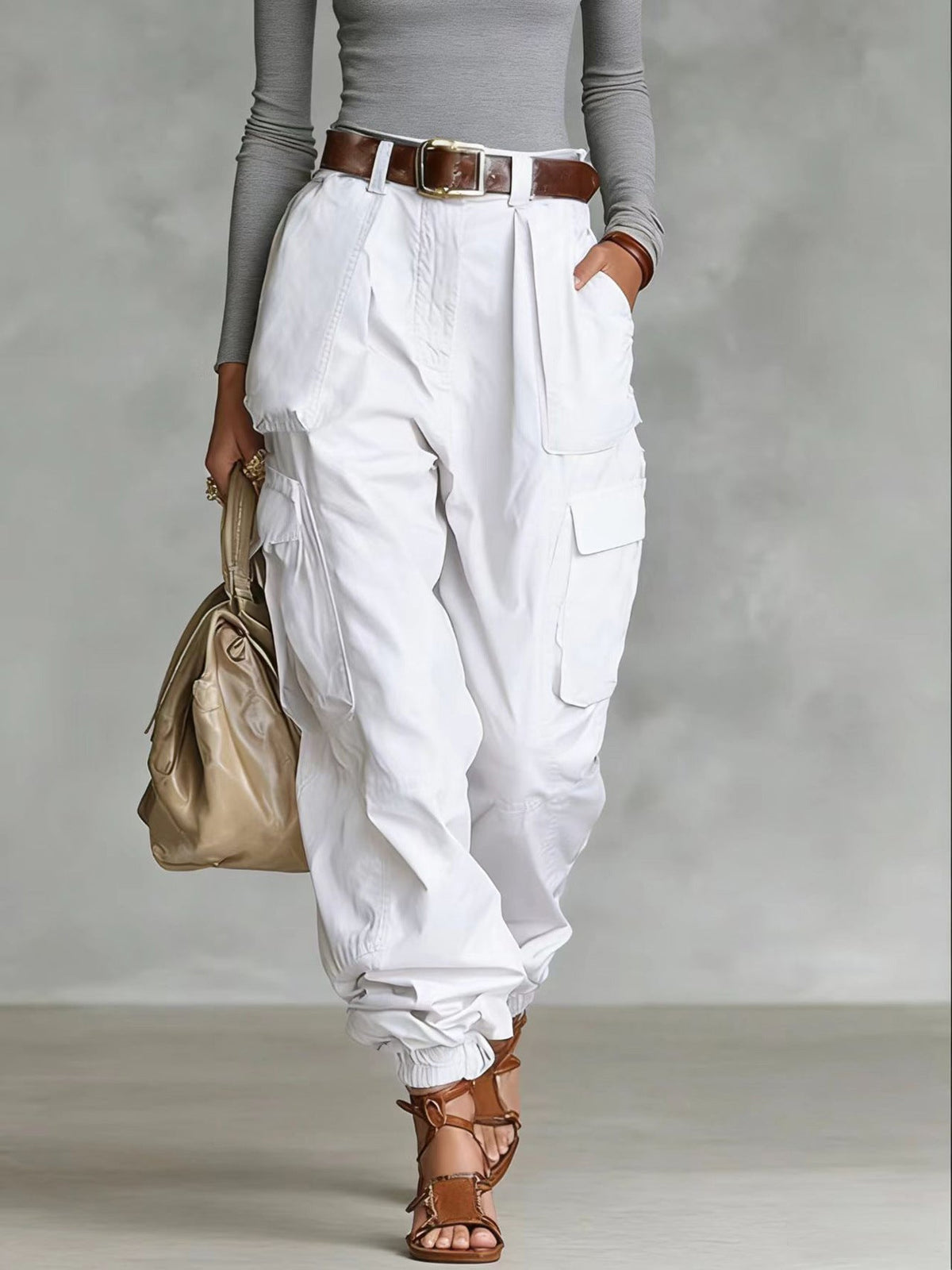 Pantalons Cargo Élégants pour Femmes avec Taille Ajustable