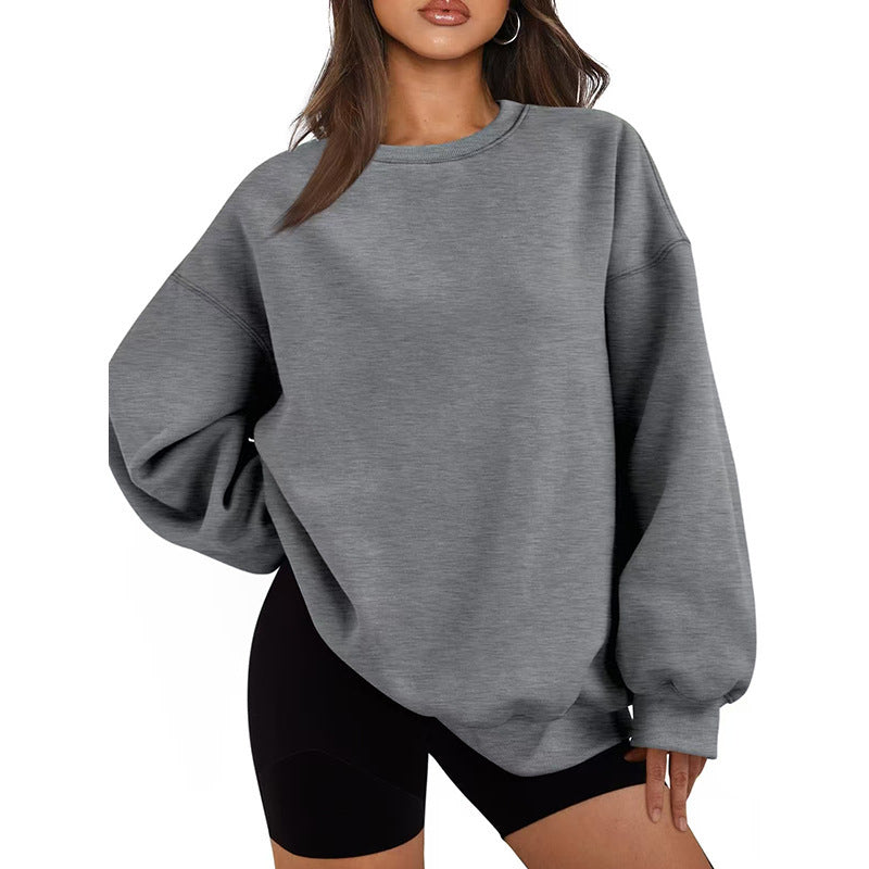 Sweatshirt oversized à col rond pour femmes avec épaules tombantes, doublure en polaire douce et bords côtelés Echo Archiv