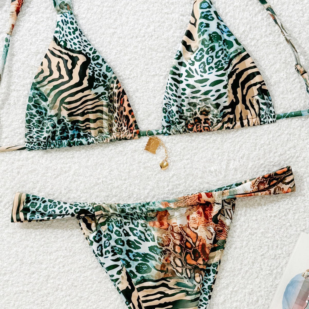 Bikini triangle femme avec motif floral léopard Echo Archiv