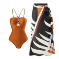 Maillot de bain femme sécurisé avec coupe ludique et jupe portefeuille assortie Drune