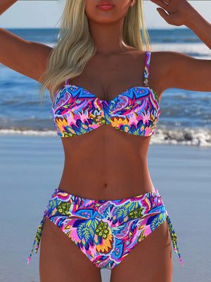 Bikini Balconette Femme avec design floral et bretelles réglables R&B