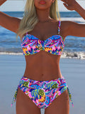 Bikini Balconette Femme avec design floral et bretelles réglables R&B