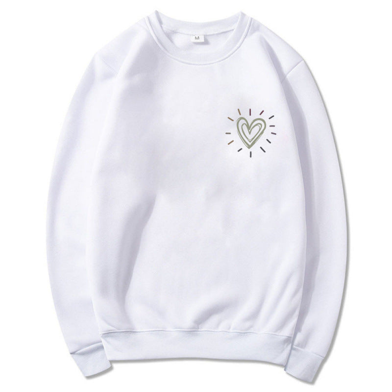 Sweat-shirt confortable pour femmes avec motif en cœur Echoarchiv