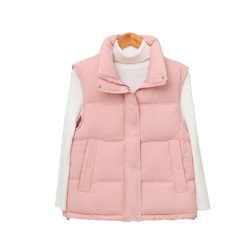Gilet thermo matelassé sans manches pour femmes avec col montant extra haut et patte de boutonnage cachée Echo Archiv