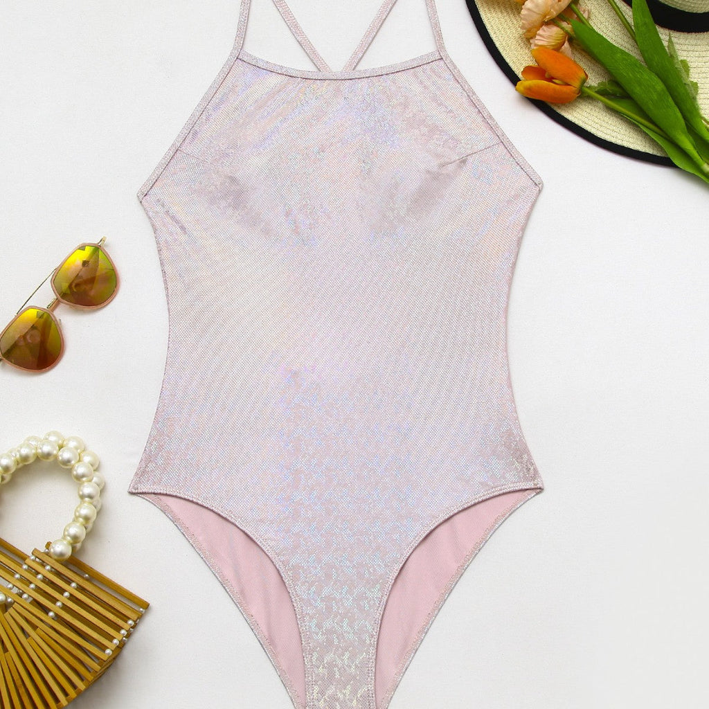Maillot de bain une pièce pour femmes avec finition scintillante R&B