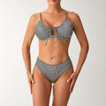 Ensemble de bikini taille haute pour femmes avec haut ajustable et détails en volants R&B