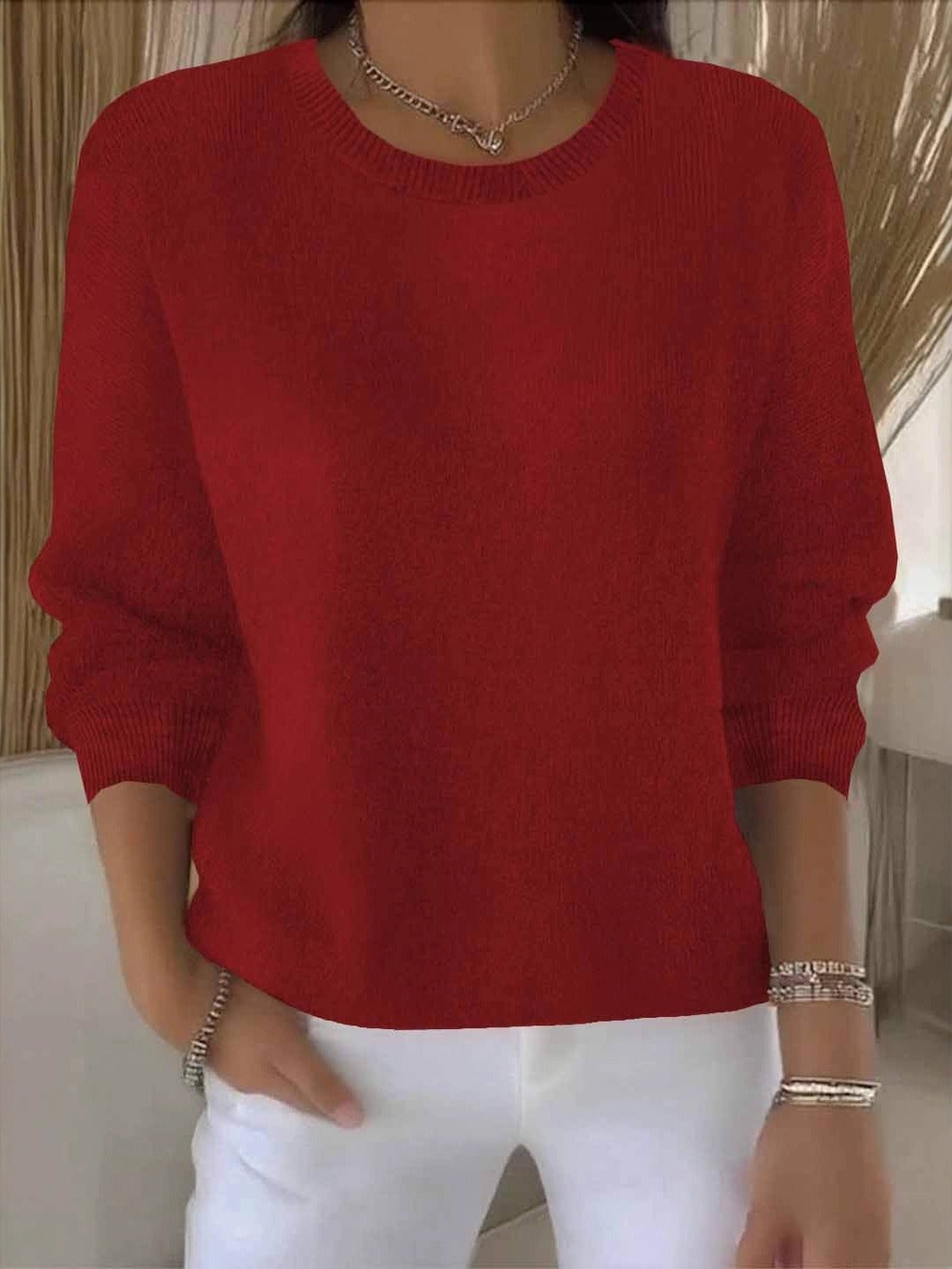 Monica - Pull Fin Tricoté Oversize Flatteur