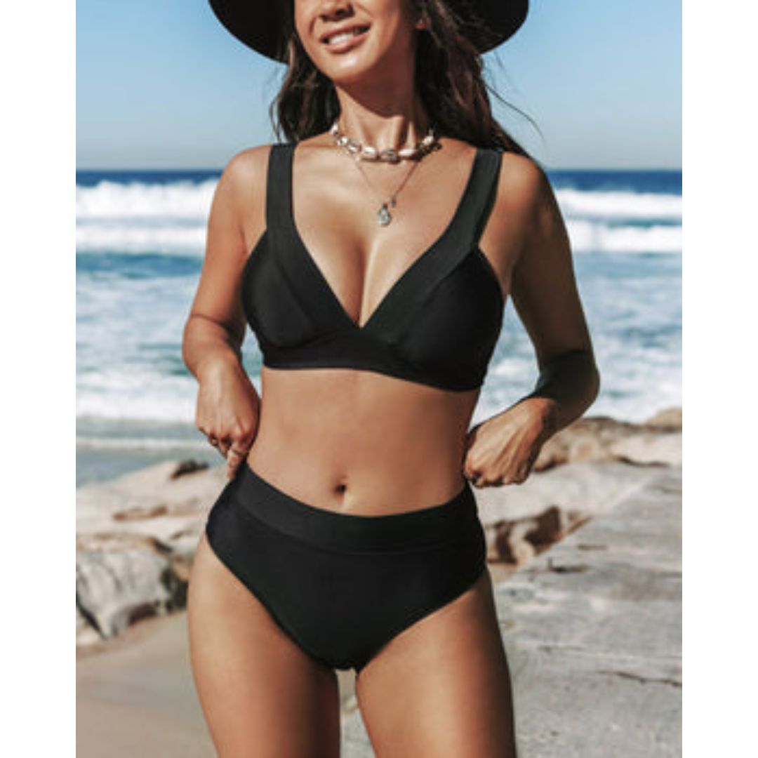 Maillot de Bain Deux Pièces avec Taille Haute pour Femmes | Idéal pour la Plage et la Piscine