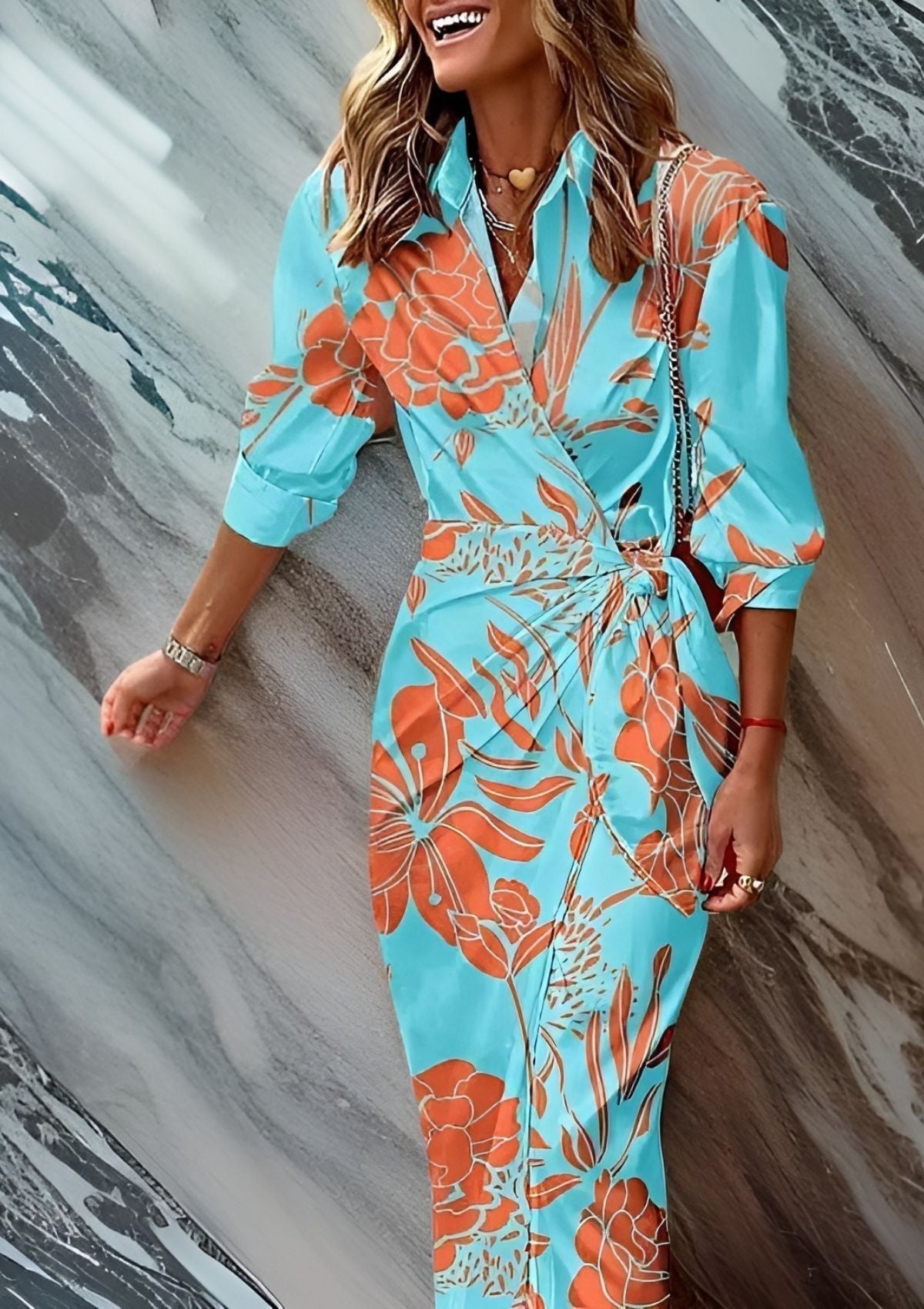 Amalia™ – Robe portefeuille imprimée intemporelle