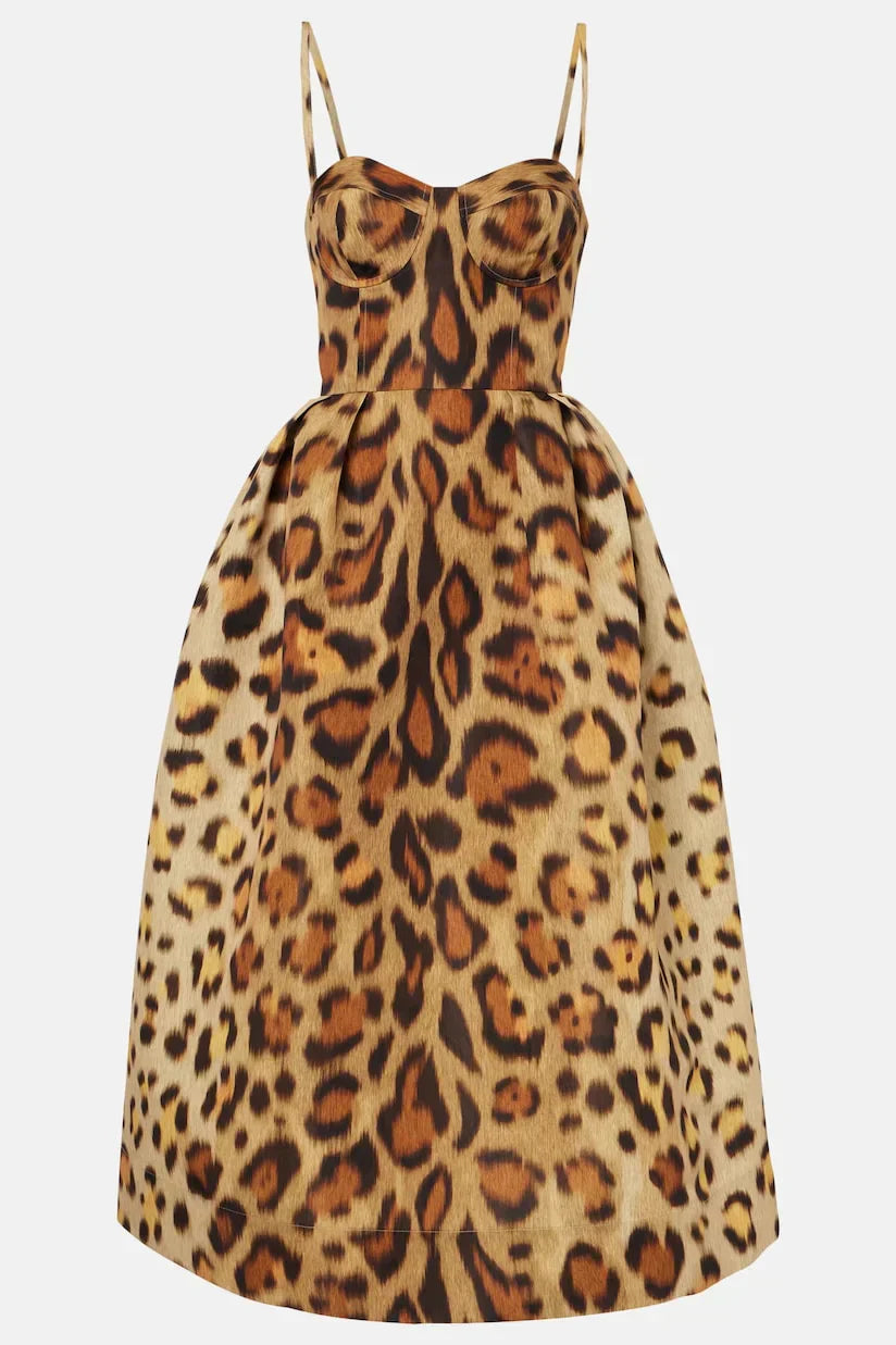 Tiana | Robe Midi pour Femmes en Imprimé Léopard