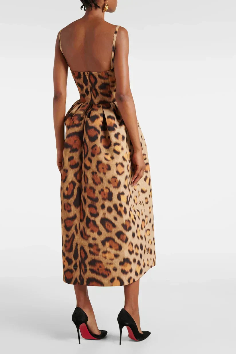 Tiana | Robe Midi pour Femmes en Imprimé Léopard