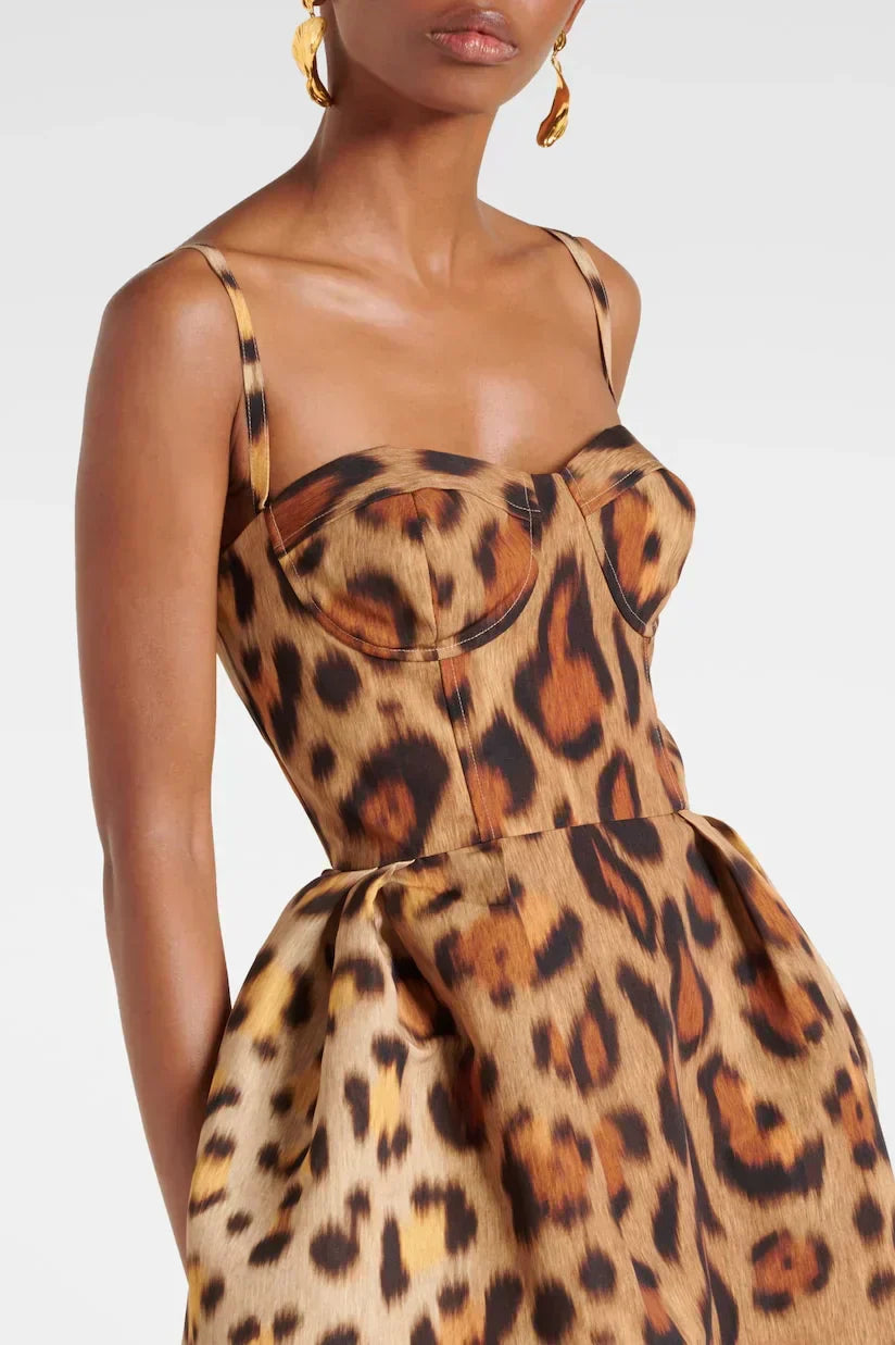 Tiana | Robe Midi pour Femmes en Imprimé Léopard