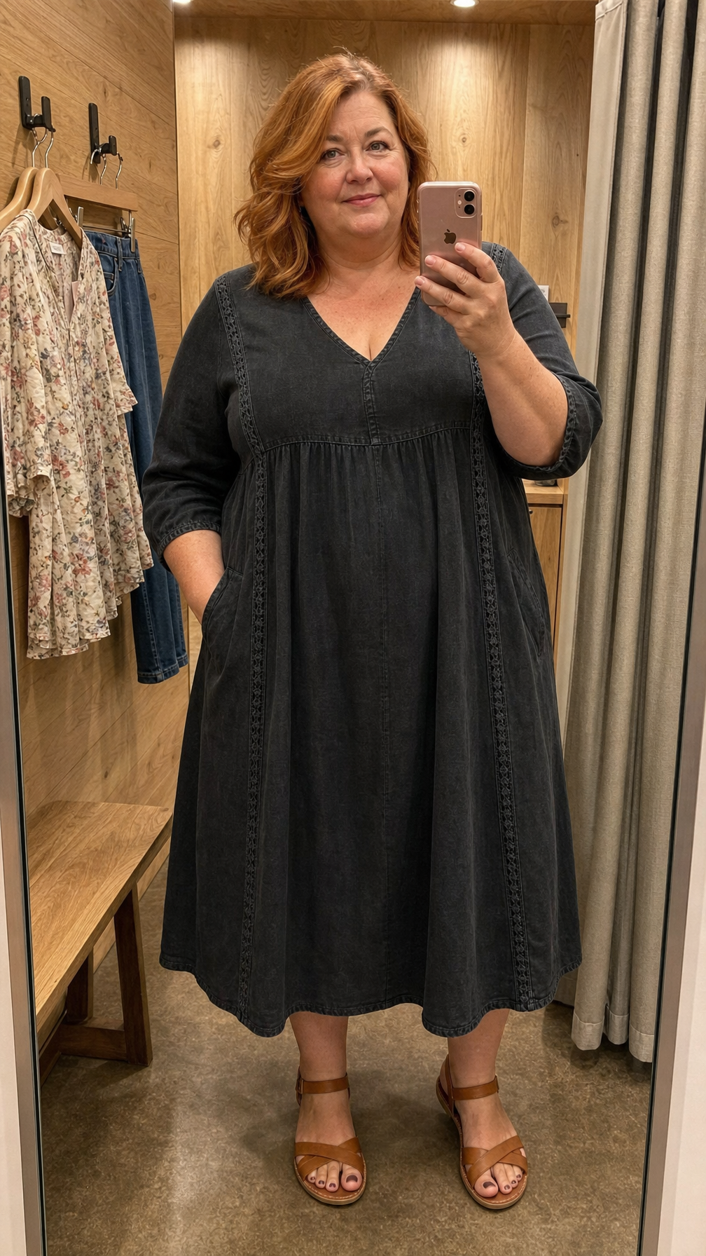 Robe maxi A-ligne Antonia avec manches 3/4