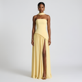 Heather - Élégante robe longue plissée sans bretelles pour femme