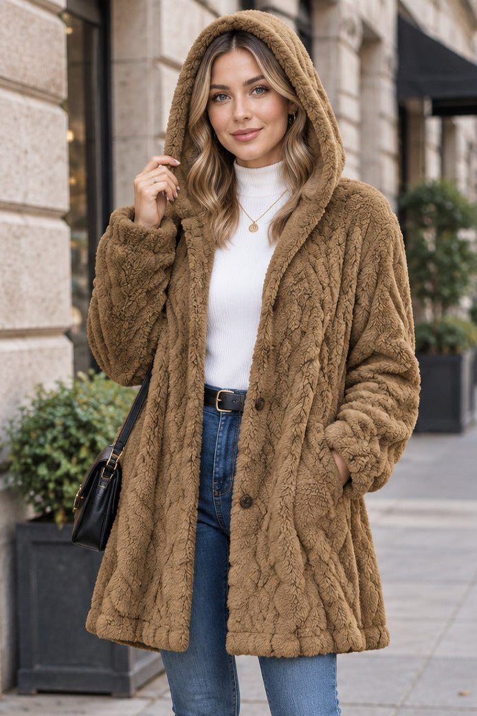 Cardigan Tricot à Capuche Doux