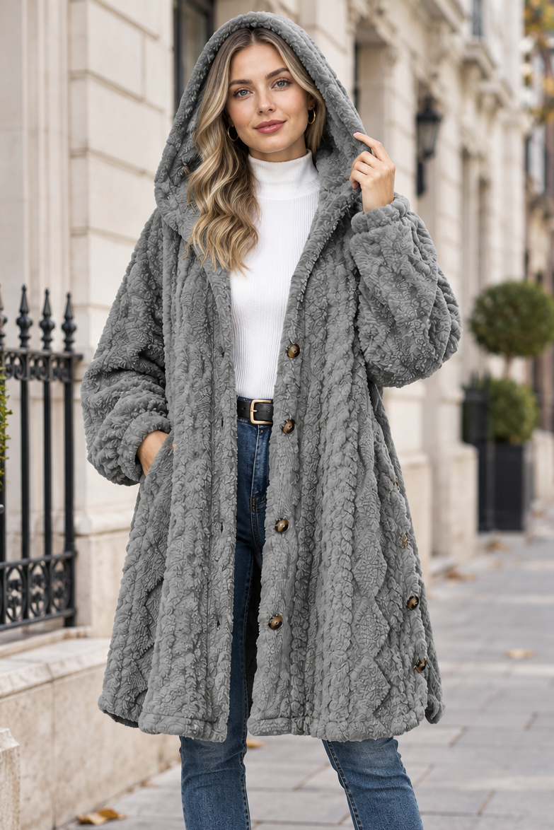 Cardigan Tricot à Capuche Doux