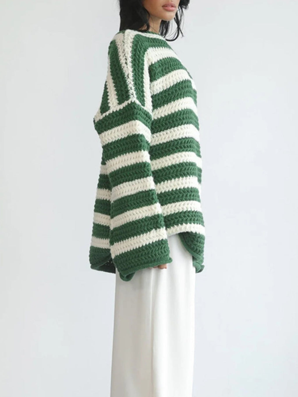 Pull Femme | Tricot Épais & Motif Rayé
