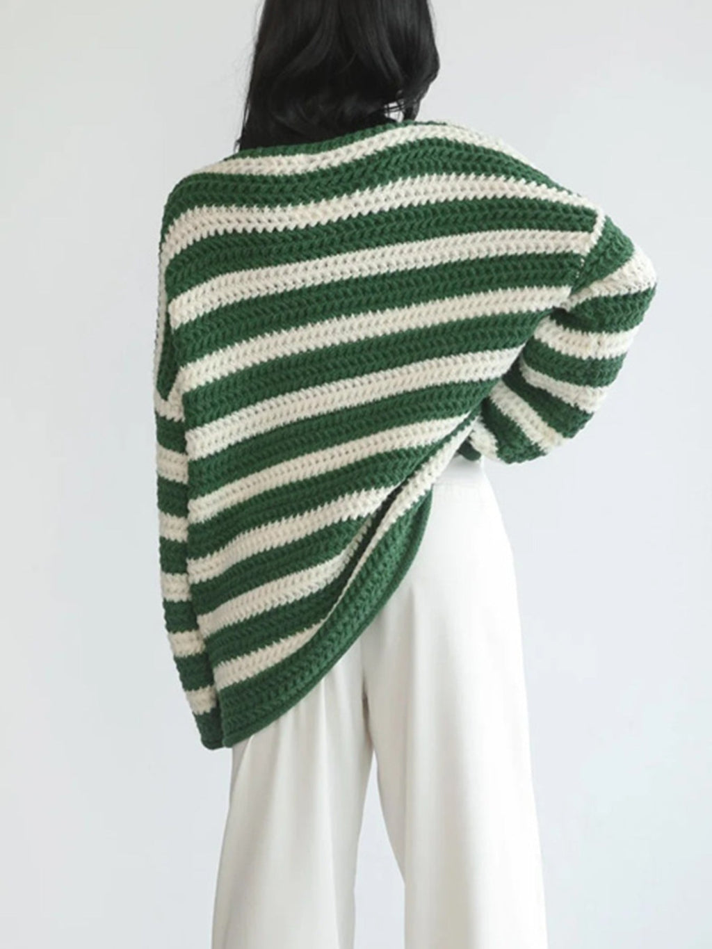 Pull Femme | Tricot Épais & Motif Rayé