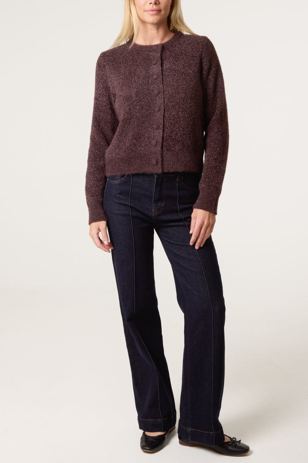 Gilet Femme Doux Texturé Tricoté