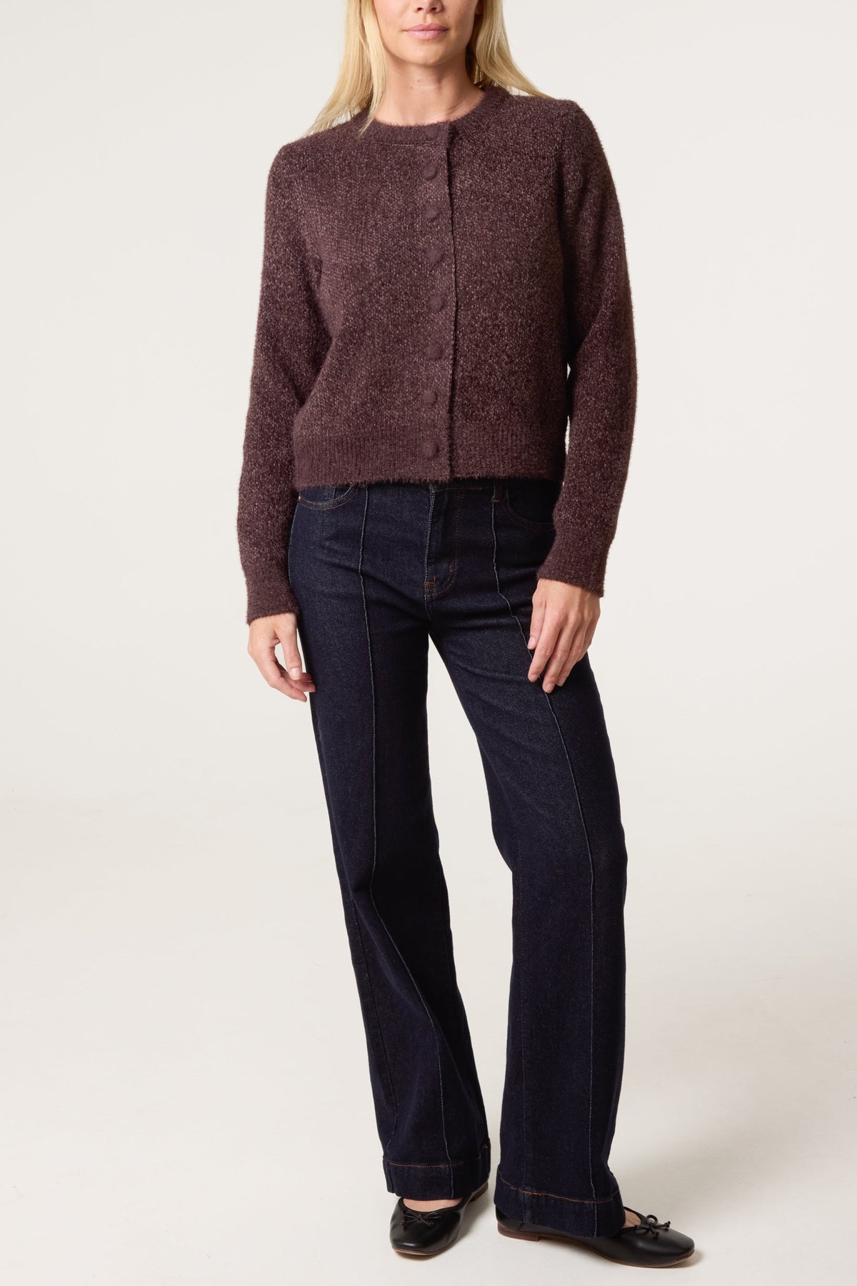 Gilet Femme Doux Texturé Tricoté