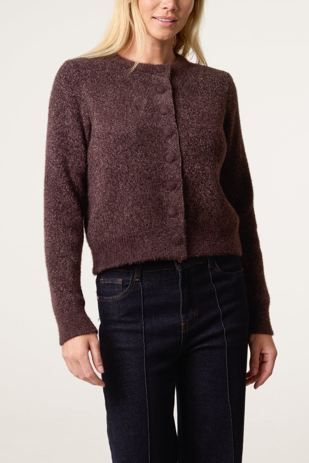 Gilet Femme Doux Texturé Tricoté