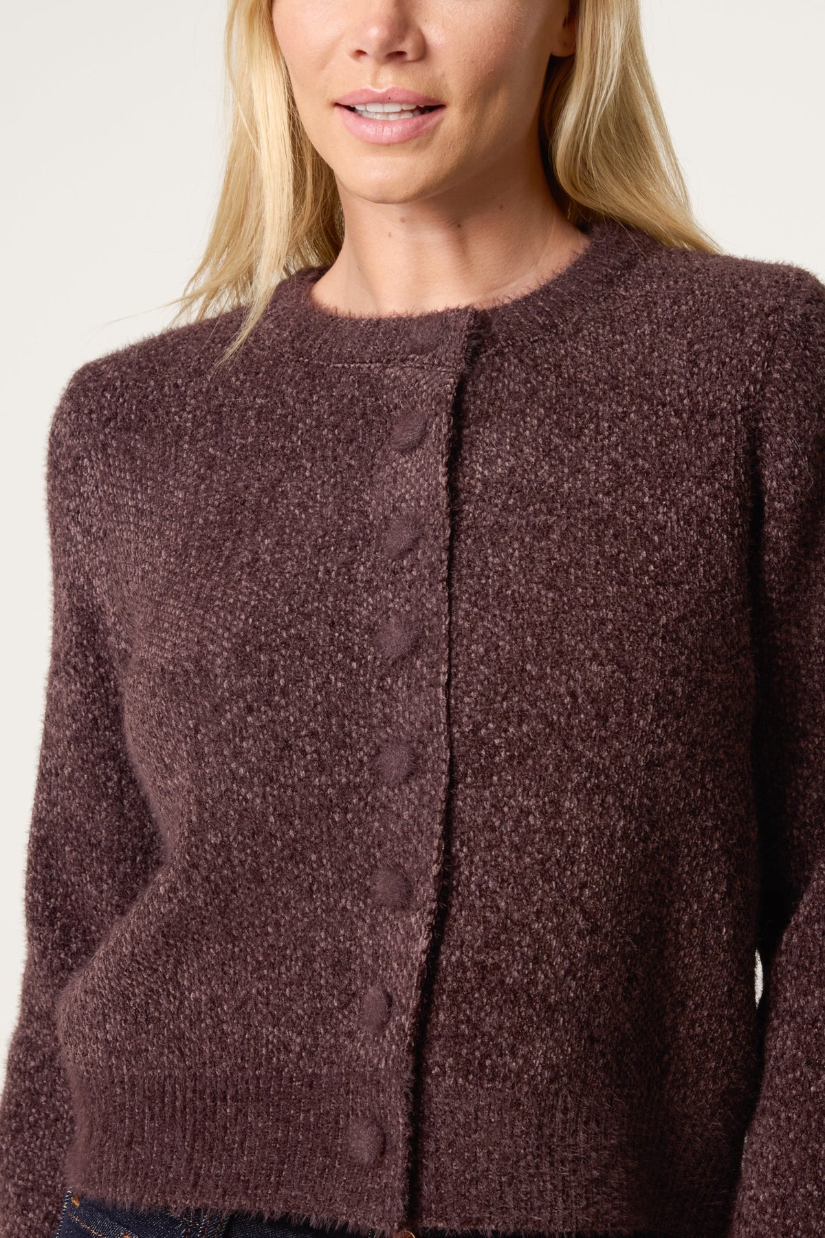 Gilet Femme Doux Texturé Tricoté