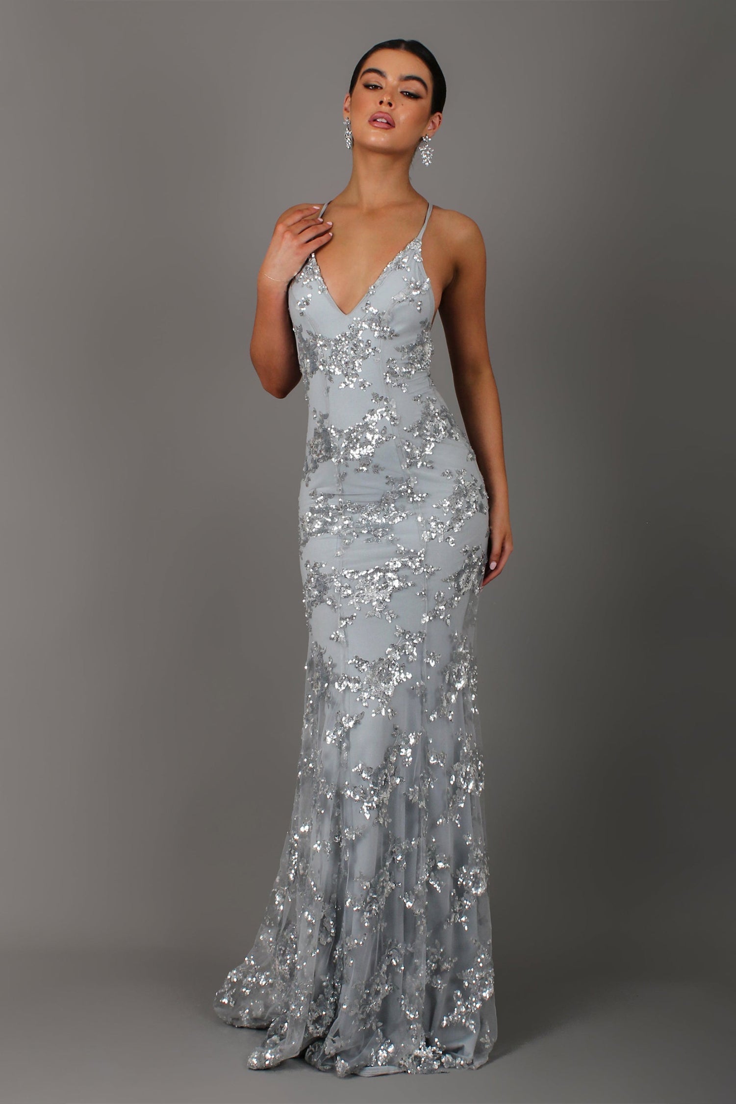 Robe Maxi à Paillettes pour Invité de Mariage