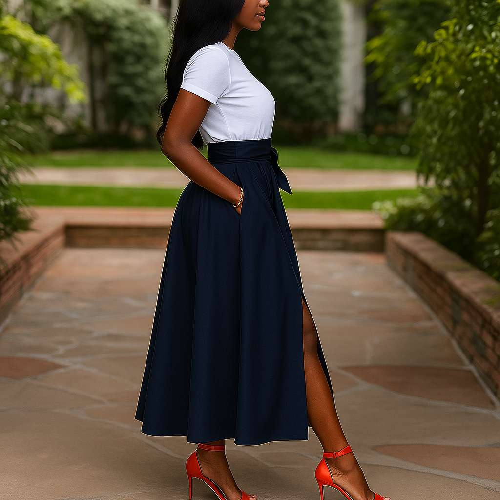 Jupes Femme | Taille Haute & Ceinture à Nouer